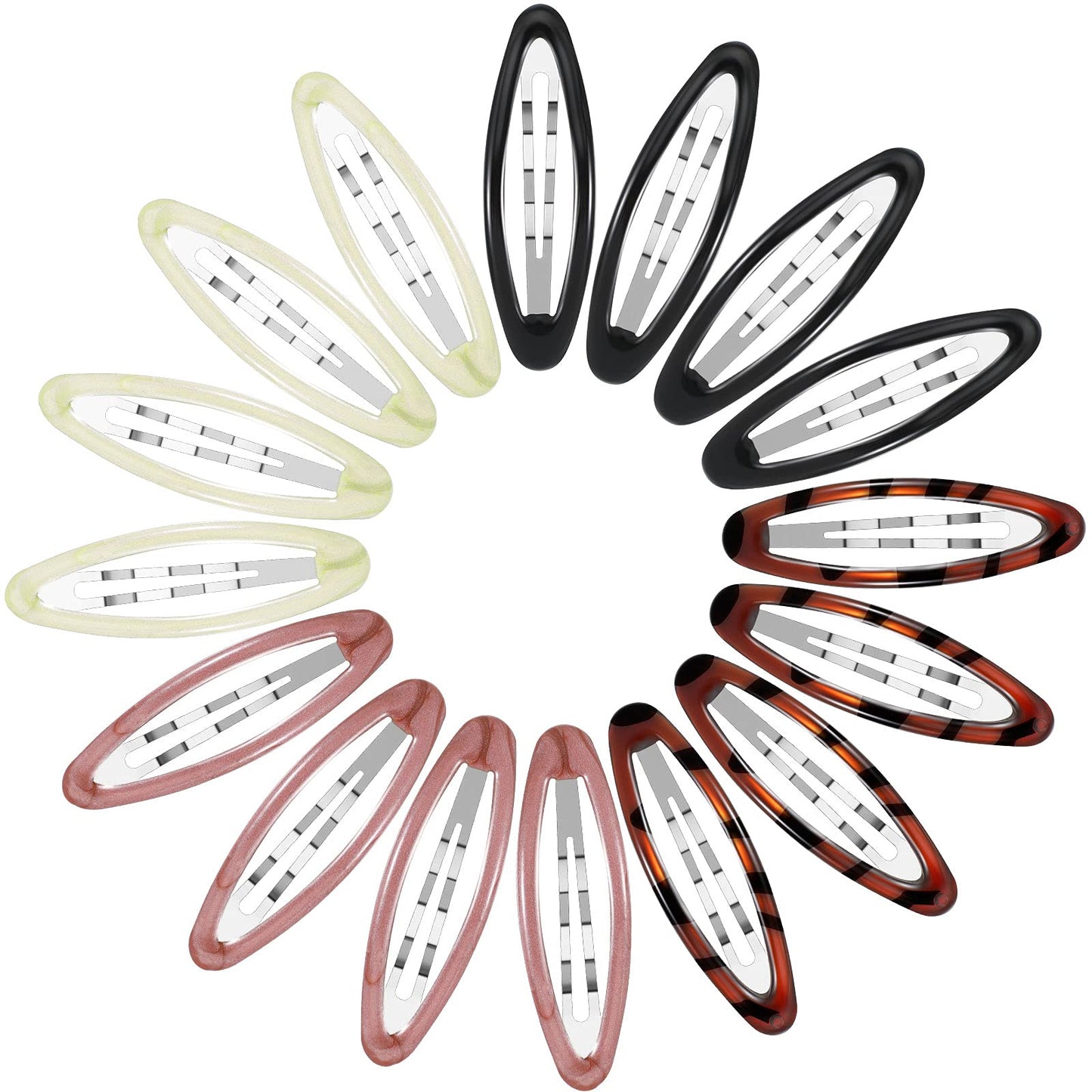 16 Pieces 2.8 Inch Big Oval Water Drop Shape Women Hair Clips Metal Stoving Varnish No Slip Hair Barrettes for Girls Women Accessories(Adorable Color)