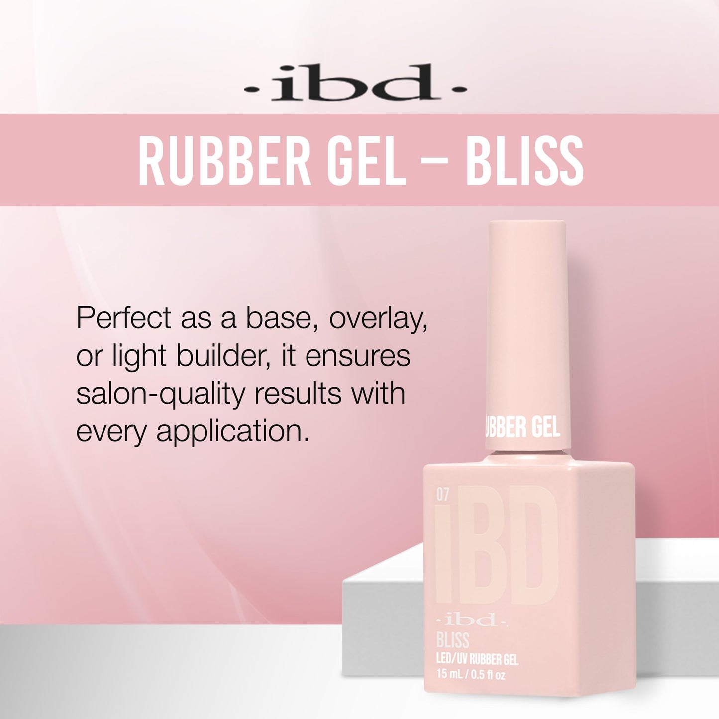 IBD Rubber Gel Polish - Bliss, LED/UV Soak Off Builder Gel for Nails, Strengthening Base Coat for Nail Polish & Extensions, 0.5 fl oz Beauty & Personal Care IBD