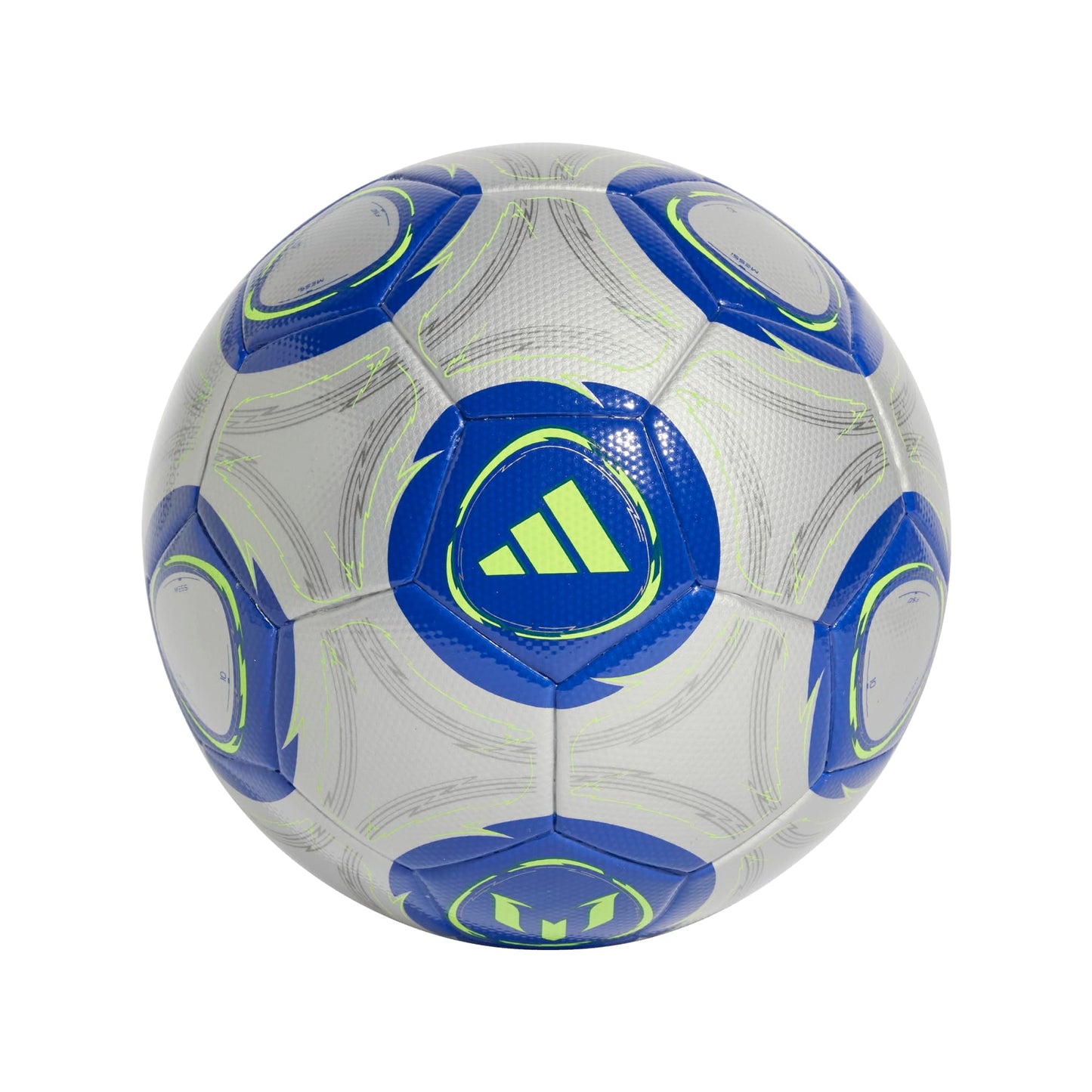adidas Messi League Ball - Seamless Surface, Butyl Bladder, Messi Printed Logo, Ideal for Training Sessions and Matches (Silver Metallic/Lucid…