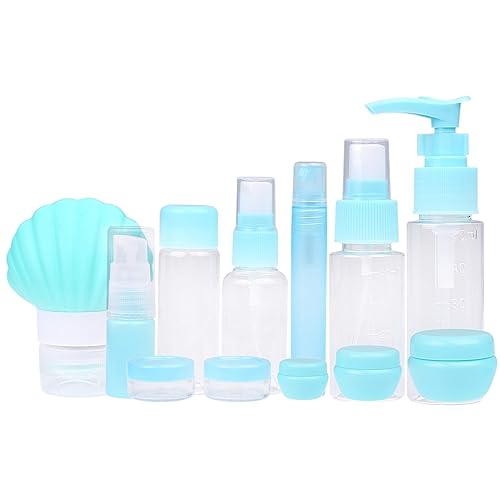 Travel Bottle Set - Refillable - TSA/Airline Approved - 12 Bottles and Jars - 3 Tools (Pipette, Funnel and Mini Spatula) - For Downsized Portions
