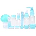 Travel Bottle Set - Refillable - TSA/Airline Approved - 12 Bottles and Jars - 3 Tools (Pipette, Funnel and Mini Spatula) - For Downsized Portions