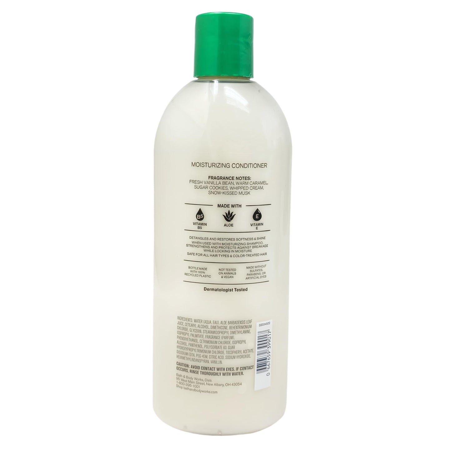 Bath & Body Works Vanilla Bean Noel Moisturizing Shampoo & Conditioner with a Peach Gardenia Sample Soap