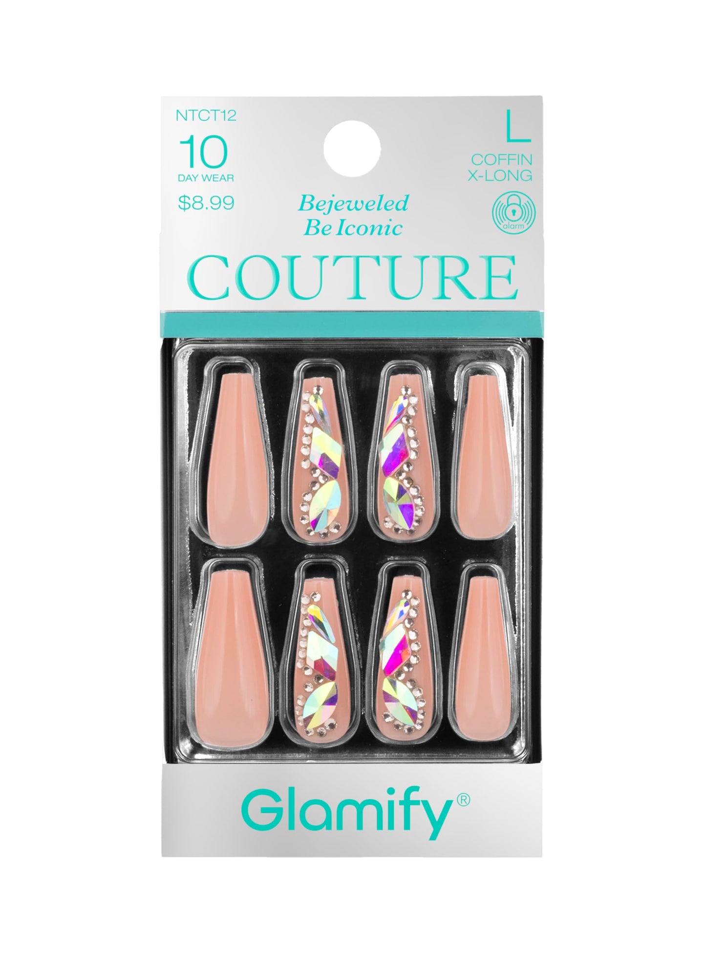 Glamify by Absolute New York Couture Press On Nails - Luxury Rhinestone & Charm Fake Nails, Glossy Reusable Salon Style Acrylic Nails Kit with Glue Beauty & Personal Care Absolute New York