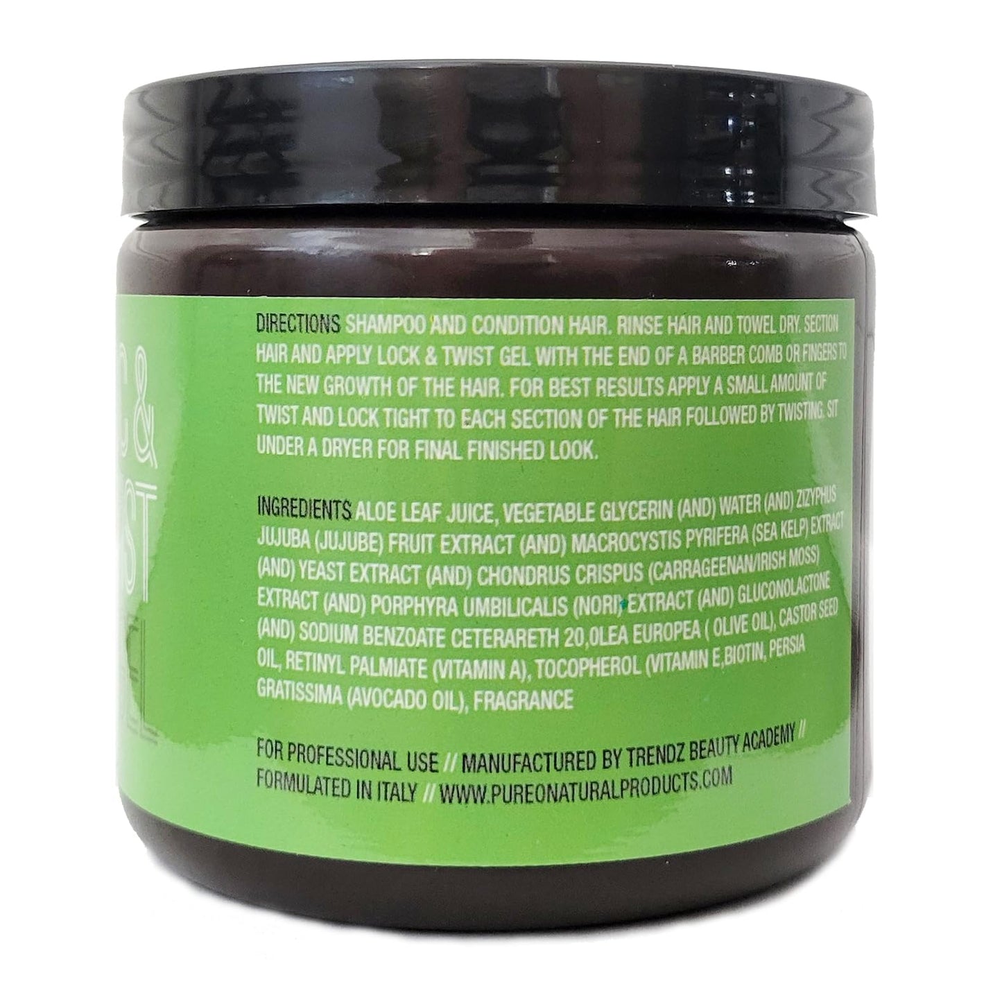 Pure O Hair Solution Product Lock & Twist Gel 16 Oz (Pack of 1)