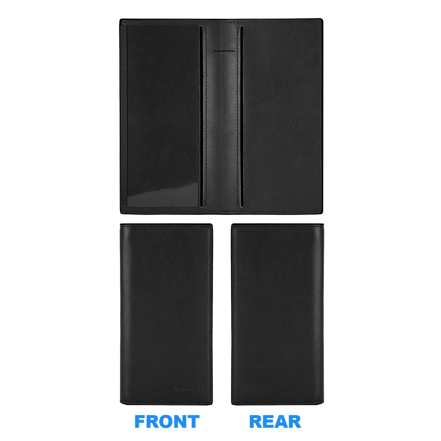 CASMONAL Premium Leather Checkbook Cover for Men and Women Checkbook Holder Wallet RFID Blocking
