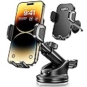 Topmake Car Phone Holder Mount,【2025 Upgrade】 3-in-1 Cell Phone Holder for Car, Dashboard Windshield, Suction Cup Hands-Free Car Phone Stand…