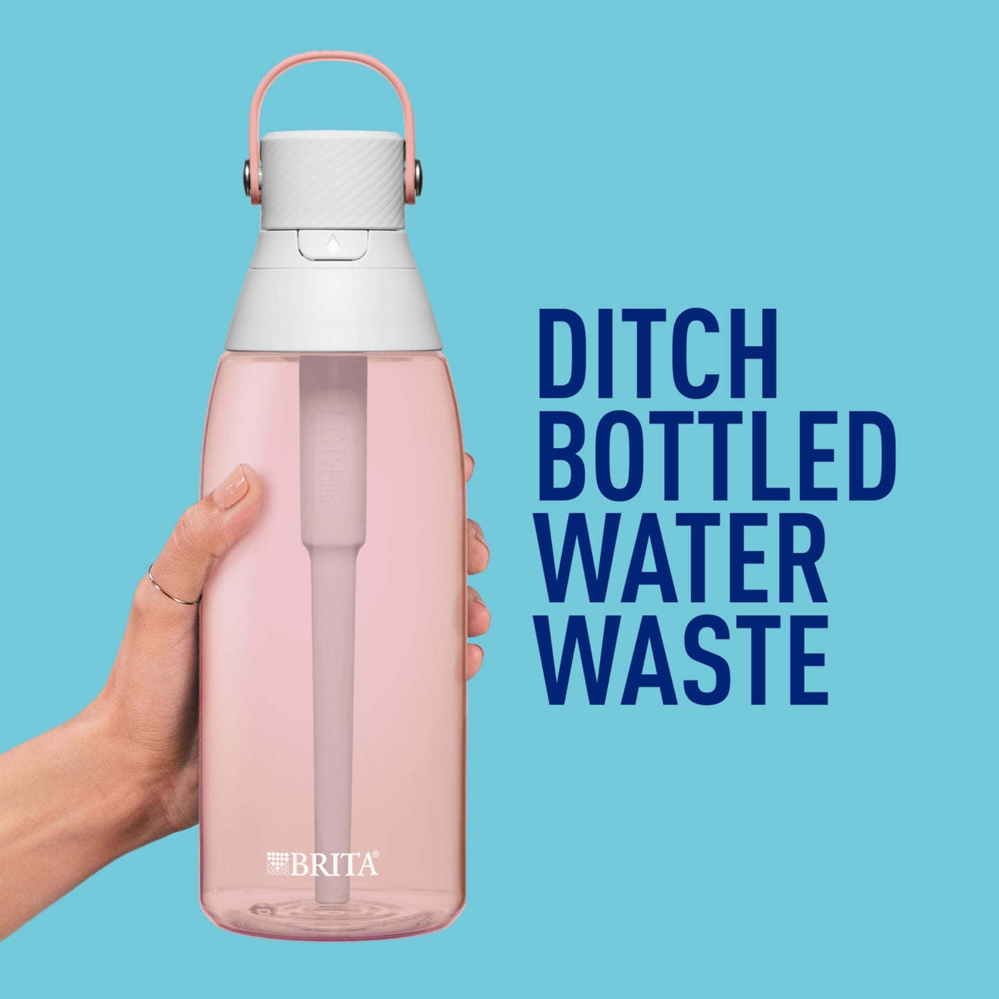 Brita Hard-Sided Plastic Premium Filtering Water Bottle, BPA-Free, Reusable, Replaces 300 Plastic Water Bottles, Filter Lasts 2 Months or 40 Gallons
