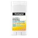 Neutrogena Purescreen+ Mineral Beach Defense On-The-Go Body Sunscreen Stick with Broad Spectrum SPF 50, Water Resistant UVA/UVB Protection, Absorbs