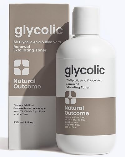Natural Outcome Glycolic Acid Toner 5% for Face | Gentle Exfoliating Toner - with Aloe Vera & Quinoa Extract | Advance Anti-Aging Toning Solution
