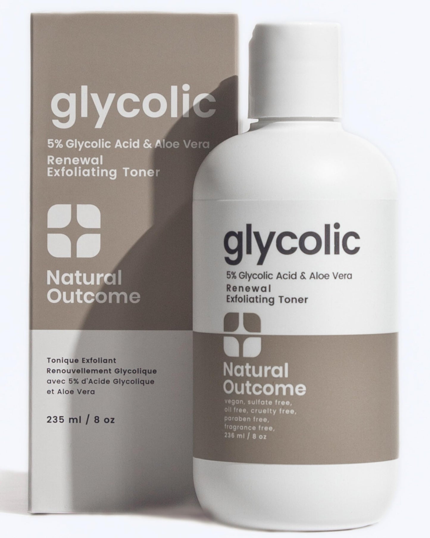 Natural Outcome Glycolic Acid Toner 5% for Face | Gentle Exfoliating Toner - with Aloe Vera & Quinoa Extract | Advance Anti-Aging Toning Solution