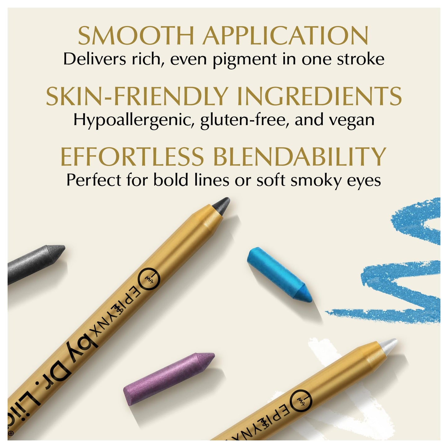 EPILYNX Eyeliner Pencil - Long Lasting Smudge Proof & Waterproof Eyeliner Pencil - Eye Liner Pencils - Hypoallergenic, Vegan, Gluten-Free Eye Pencil