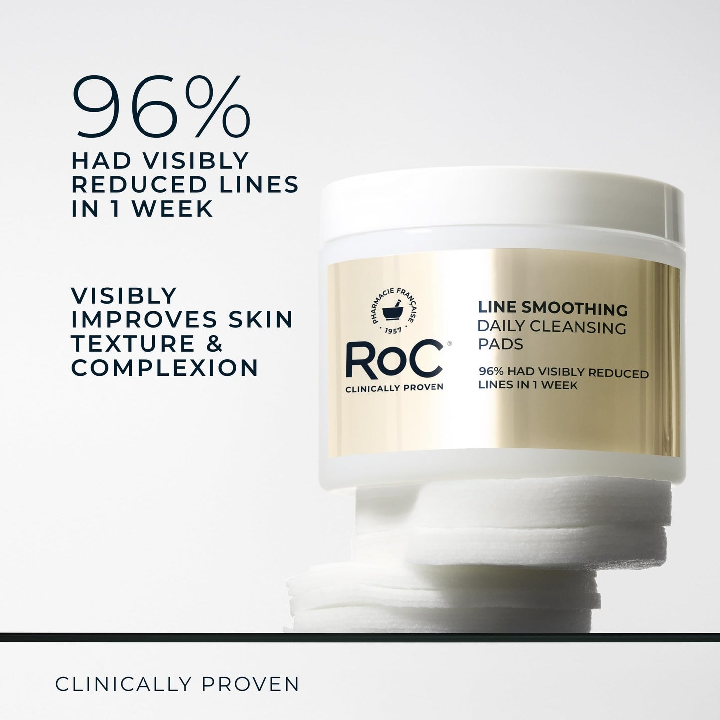 RoC Resurfacing Disks, Hypoallergenic Exfoliating Makeup Remover Pads for Wrinkles and Skin Tone, Hypo-Allergenic Skin Care, Oil-Free Daily Cleanser Beauty and Personal Care RoC