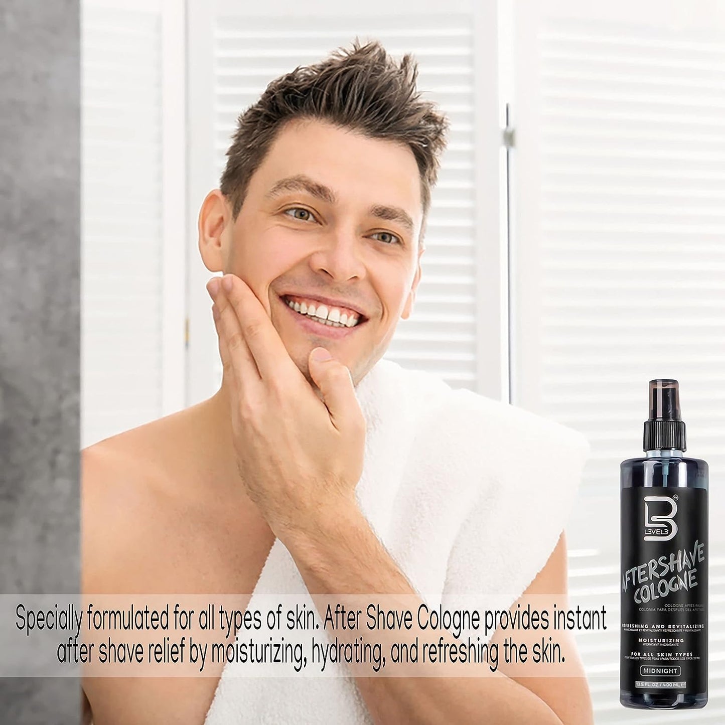 L3 Level 3 After Shave Spray Cologne - Softens Skin - Refreshes and Relieves Face and Skin - Moisturizing Formula Level Three After Shaving Beauty and Personal Care L3