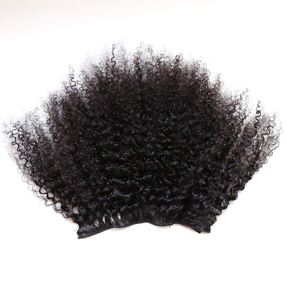ZigZag Hair Afro Kinky Curly Clip In Human Hair Extensions Brazilian Virgin African American 4B 4C Natural Clip Ins For Black Women (10inch, 3B 3C)