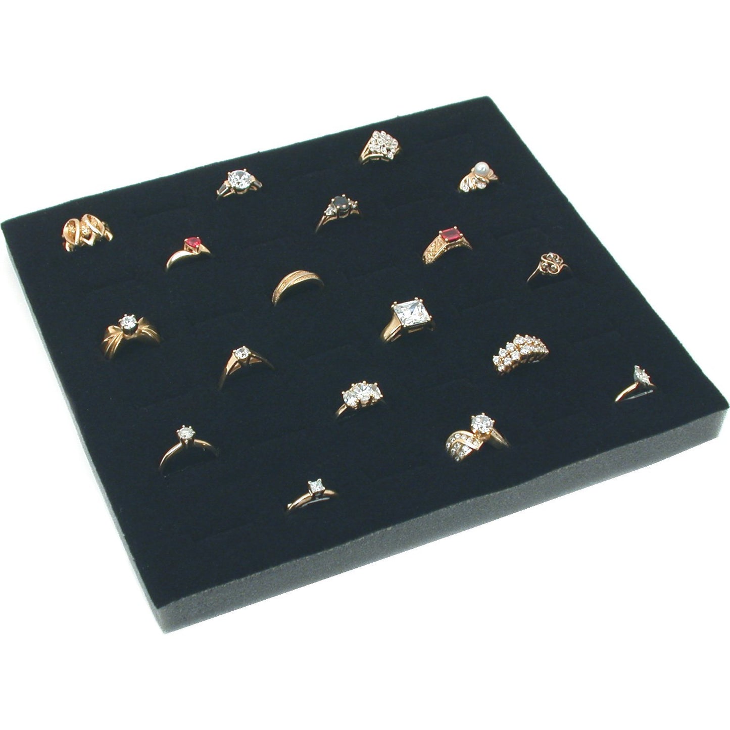 FindingKing Glass Top Display Case 36 Slot Ring Insert Liner New, Storage Jewelry Box Holder
