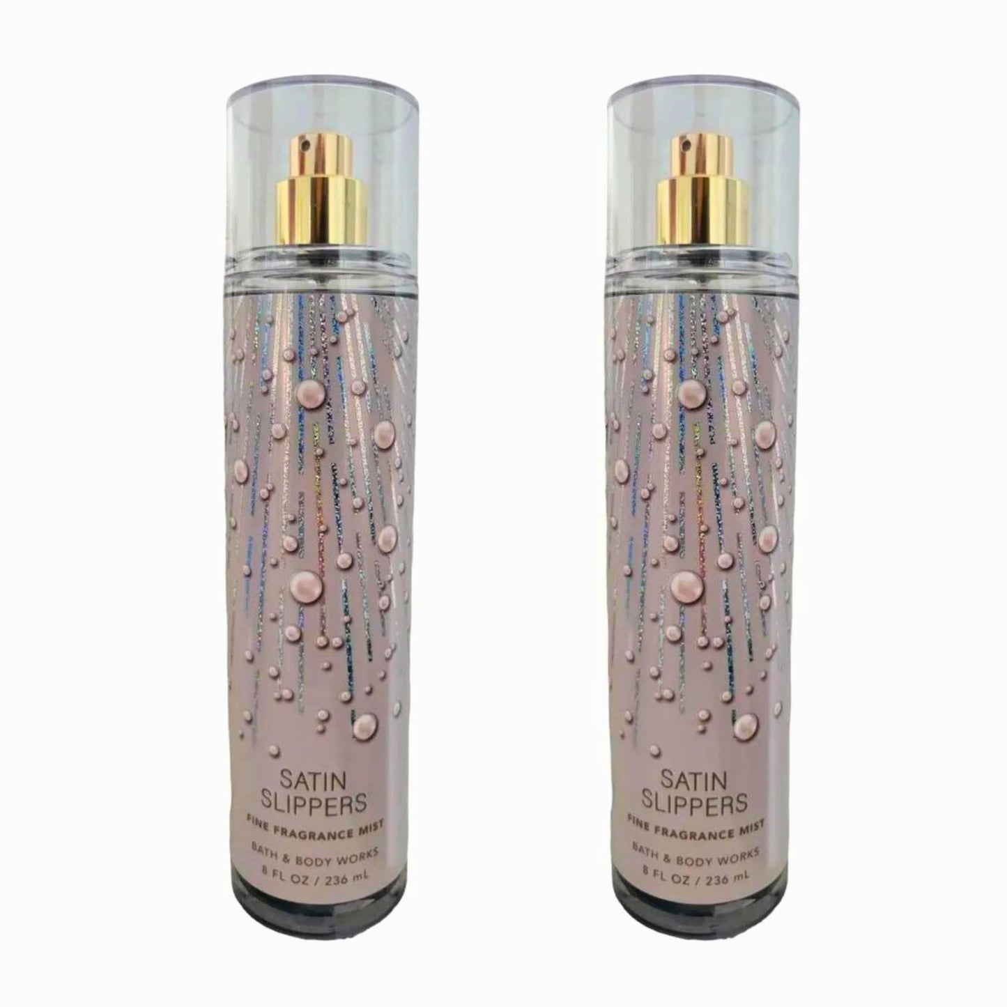 Bath & Body Works Fine Fragrance Mist, Set of 2 Bottles, 8oz Per Bottle (Satin Slippers)