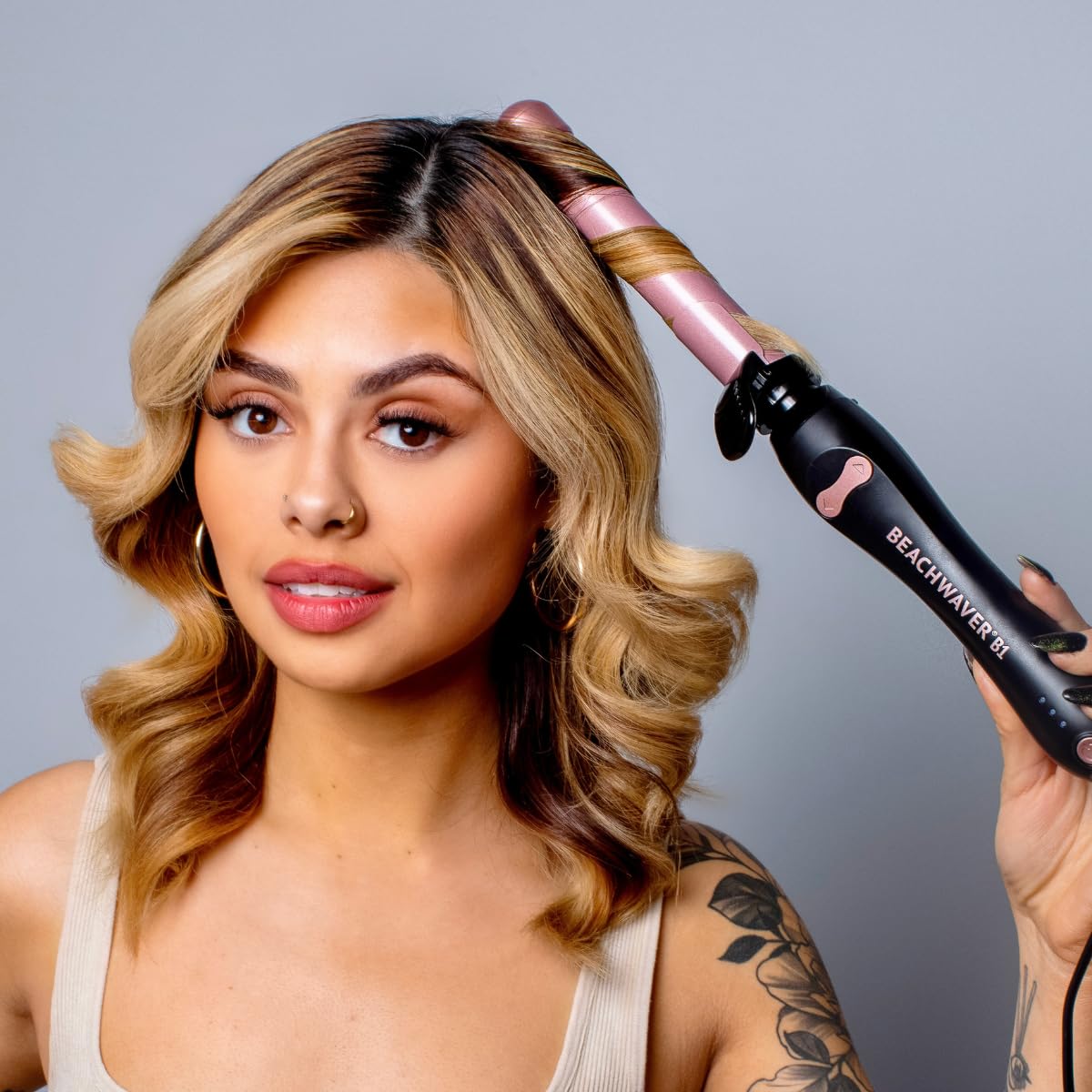 The Beachwaver Co. B1 Rotating Curling Iron - Automatic 1" Ceramic Curling Iron - Easy-to-Use Spinning Wand for Long-Lasting Waves, Auto-Shut Off