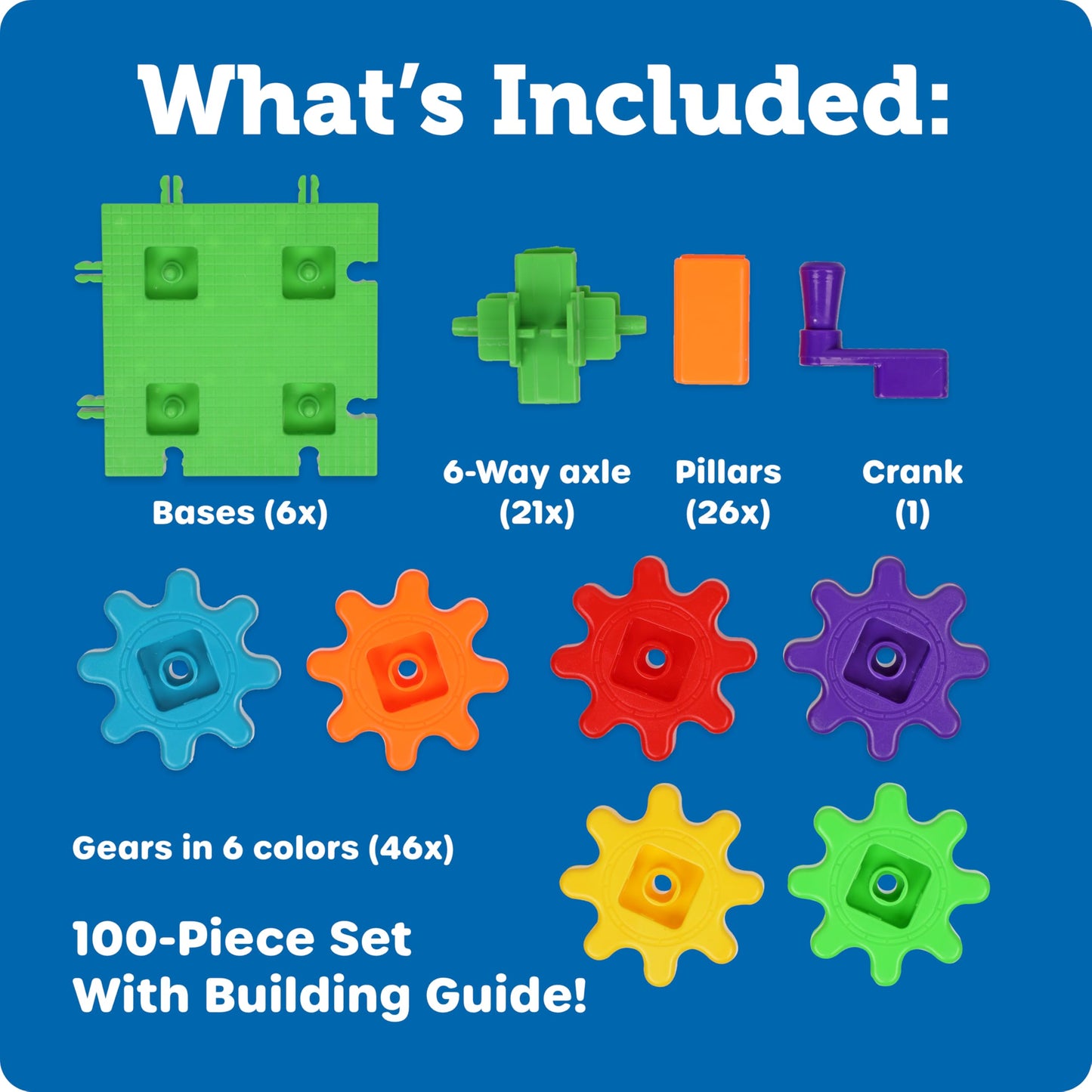 Learning Resources Gears! Gears! Gears! 100-Piece Deluxe Building Set - Preschool STEM Construction Toy for Toddlers and Kids Ages 3+