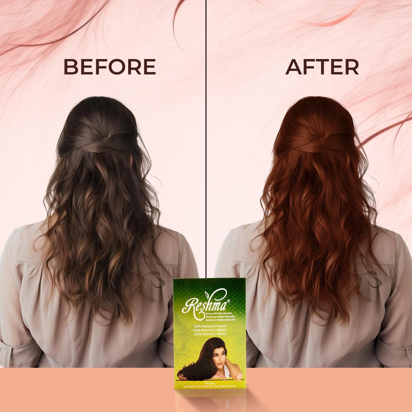 Reshma Beauty 100% Pure Henna Powder (Lawsonia Inermis) - Single-Ingredient Natural Hair Color for Gray Blending, Shine & Strength - Ayurvedic Henna