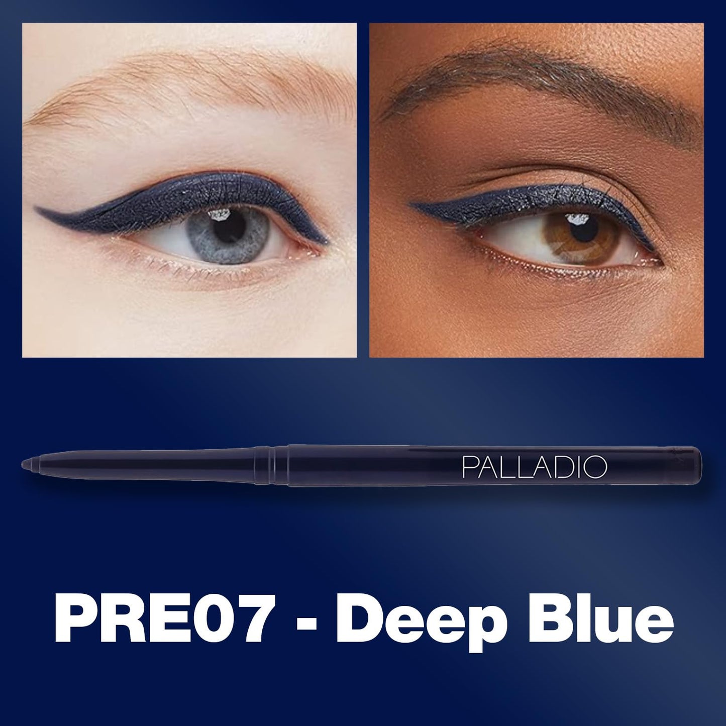 Palladio Retractable Waterproof Eyeliner, Richly Pigmented Color and Creamy, Slip Twist Up Pencil Eye Liner, Smudge Proof Long Lasting Application