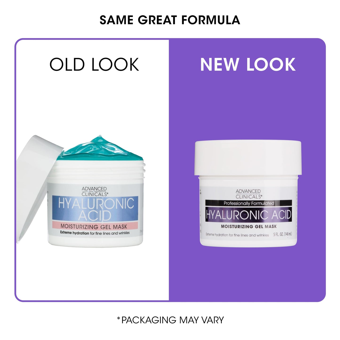 Advanced Clinicals Hyaluronic Acid Gel Facial Mask Skin Care Treatment, Brightening, Hydrating Anti Aging Face Mask & Moisturizer Helps Transform Dry