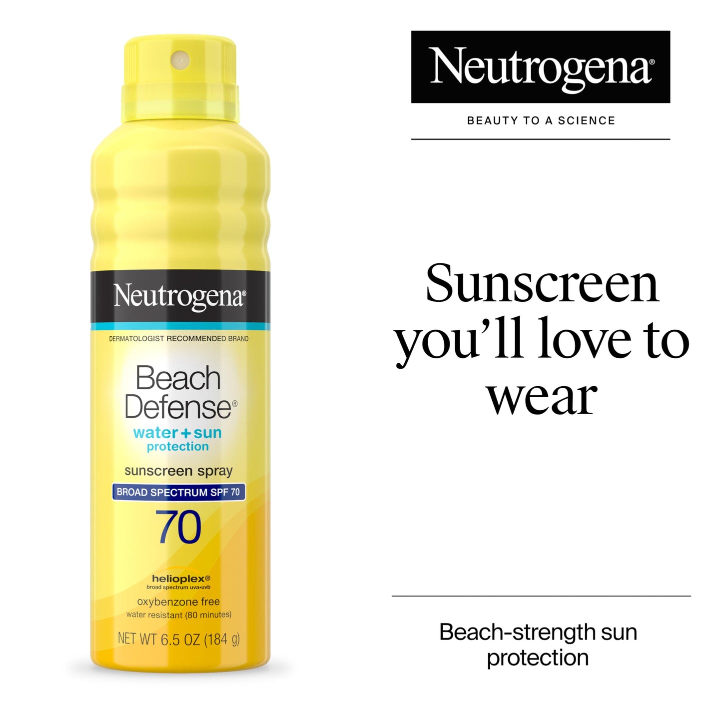 Neutrogena Beach Defense SPF 70 Sunscreen Spray, Broad Spectrum, Lightweight & Fast Absorbing, Oxybenzone & Octinoxate Free, Hawaii Act 104 Compliant