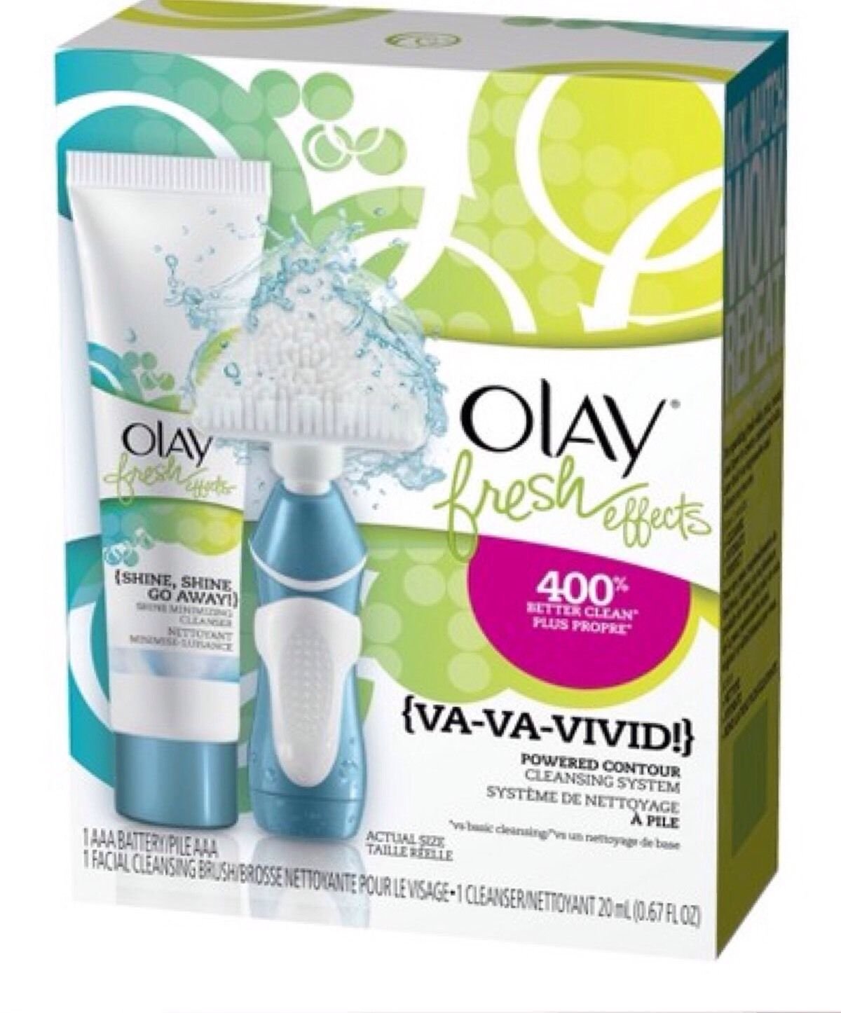 (Pack of 3) Olay Fresh Effects Va Va Vivid Powered Contour Cleansing System (Blue)