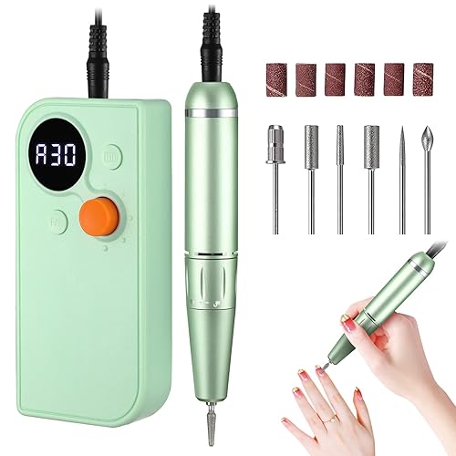 Professional Portable Nail Drill Kit Rechargeable Nail Machine Electric Cordless E-File Nail Drill Set with 7 Nail Bits, Manicure Pedicure Tool
