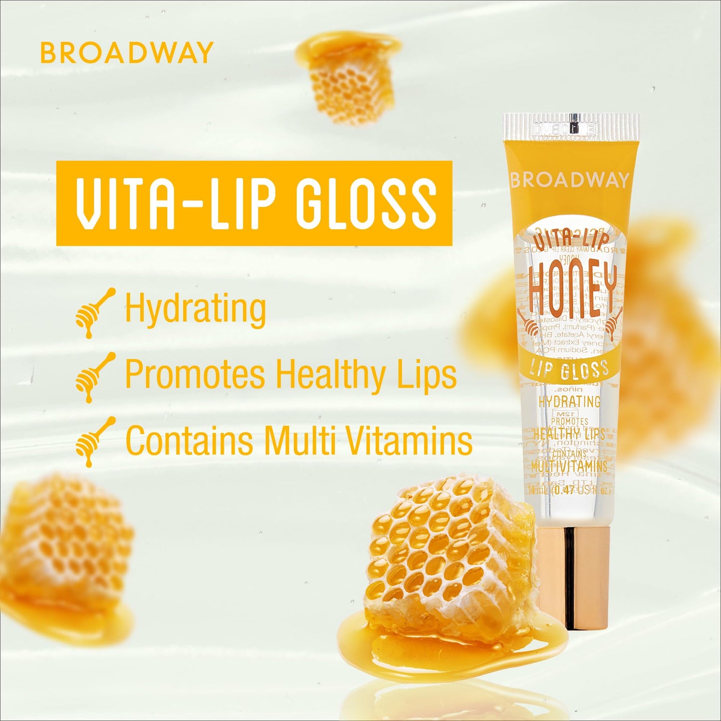 Ruby Kisses Broadway Vita-Lip Clear Lip Gloss (10 Pack), Ultra-Hydrating & Soothing Formula with Vitamins, High-Shine Non-Sticky Finish Lip Balm