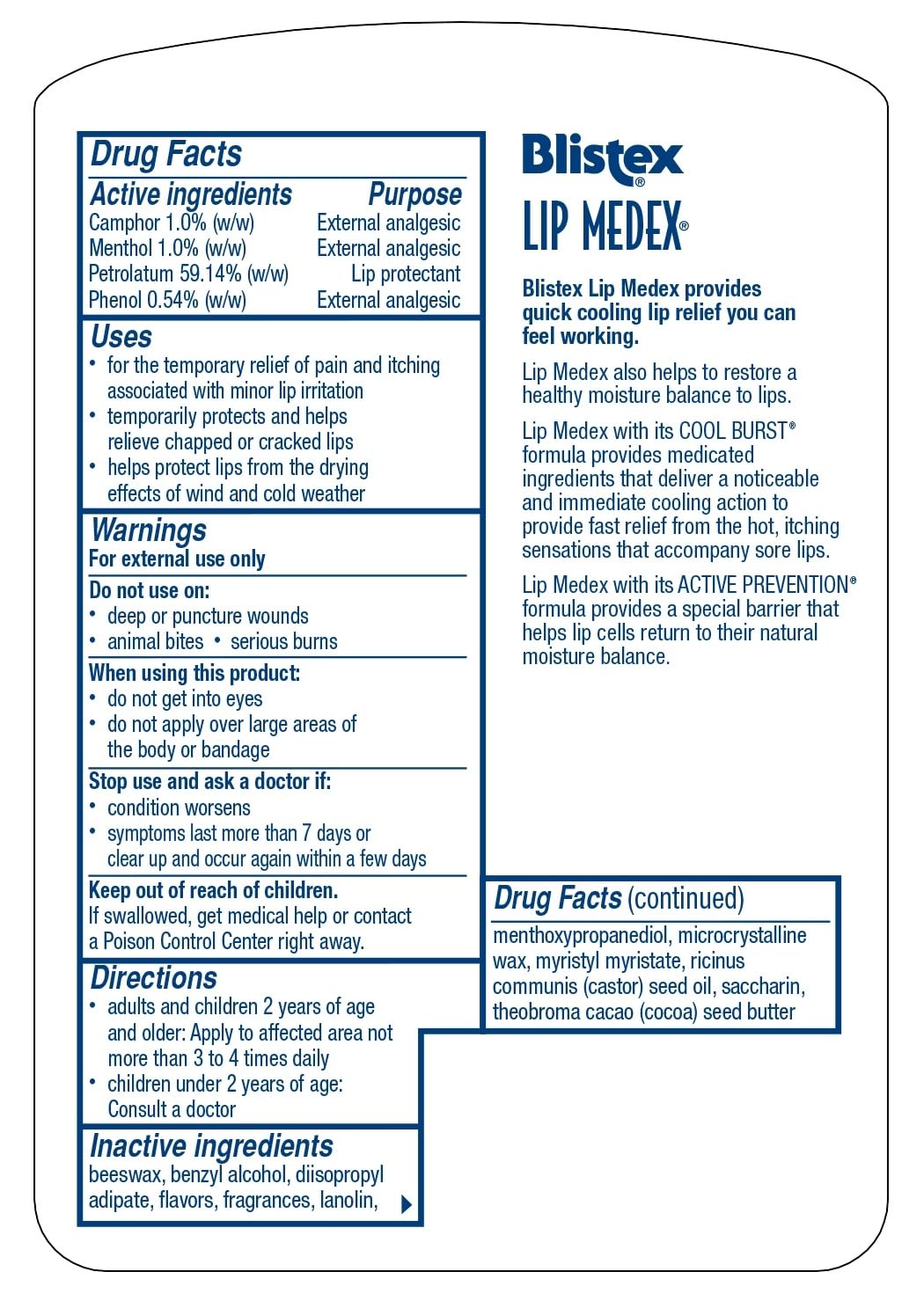 Blistex Lip Medex, 0.25oz Each (Pack of 7)