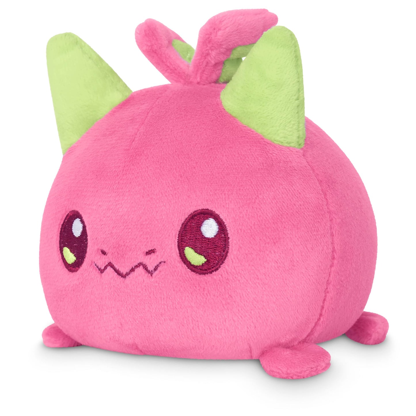 TeeTurtle Plushiverse - Plushie Tote Bag - Sweet & Sour - Cute Kawaii Pink and Green Dragonfruit Dragon - Novelty Foldable Shoulder Bag