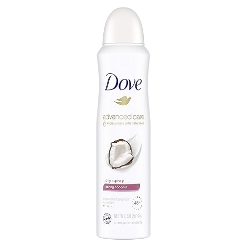 Dove Dry Spray Antiperspirant Deodorant, Caring Coconut, 3.8 Ounce