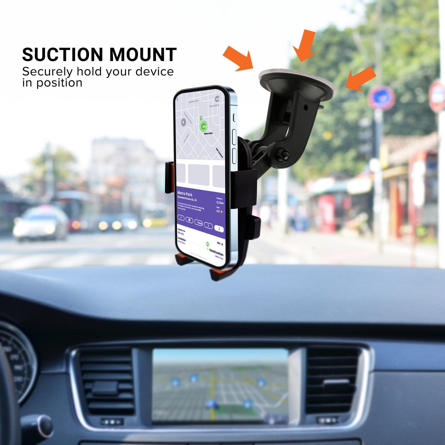 Armor All Phone Mount for Cars, 3-in-1 Phone Holder, Suction Dashboard, Windshield, & Vent Mount, 360° Rotation, Fits iPhone Max, Android, and All…