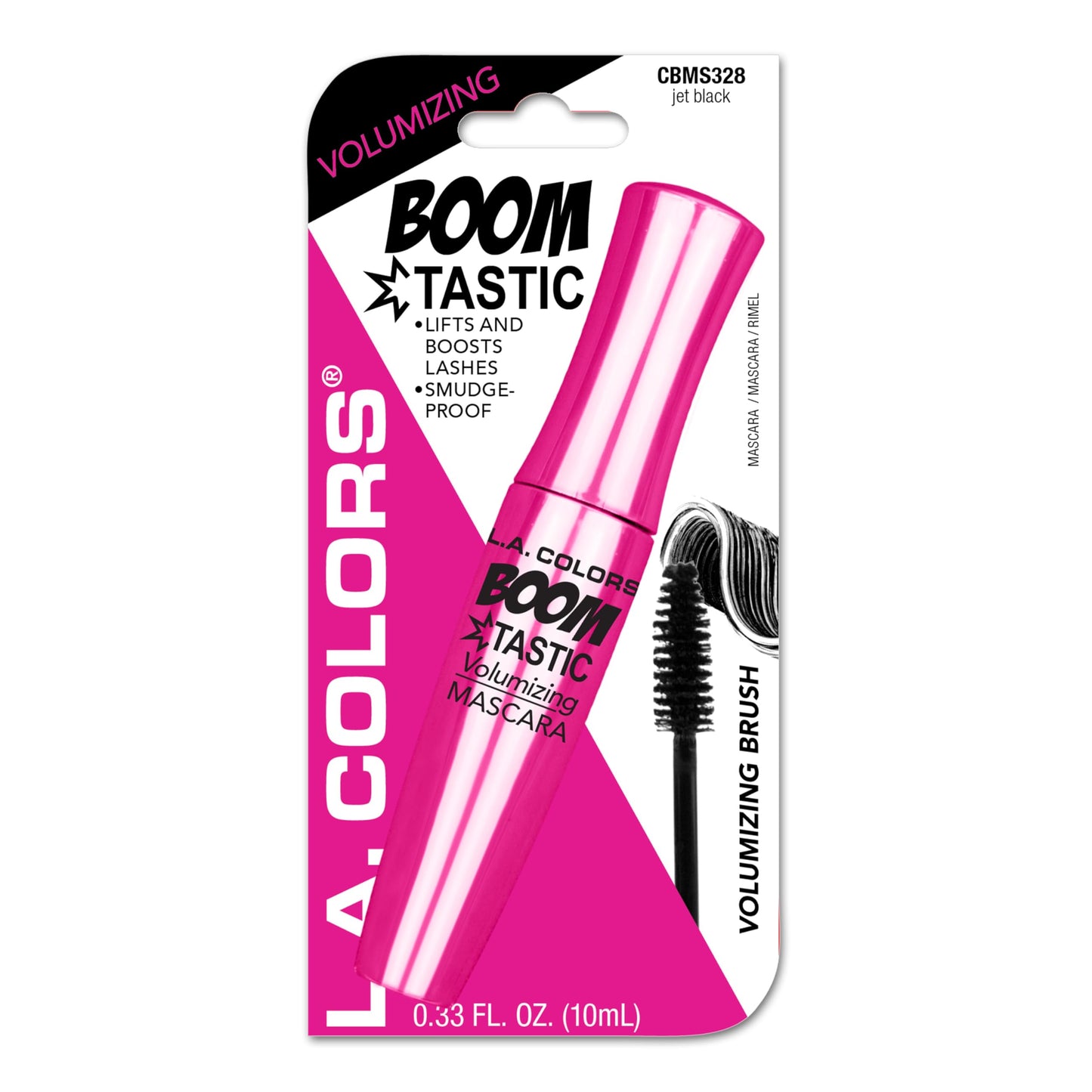 L.A. COLORS Boomtastic Volumizing Mascara (carded), Jet Black CBMS328A
