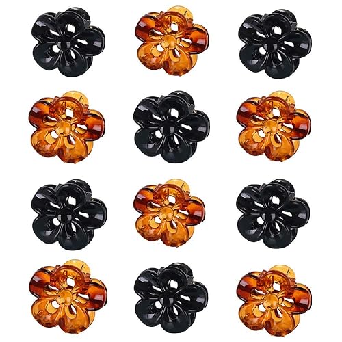 TOPYHL 12PCS Flower Shaped Small Hair Clips Claw Jaw Hair Clips Clamps Non-Slip Hair for Women Girls Hair Accessories