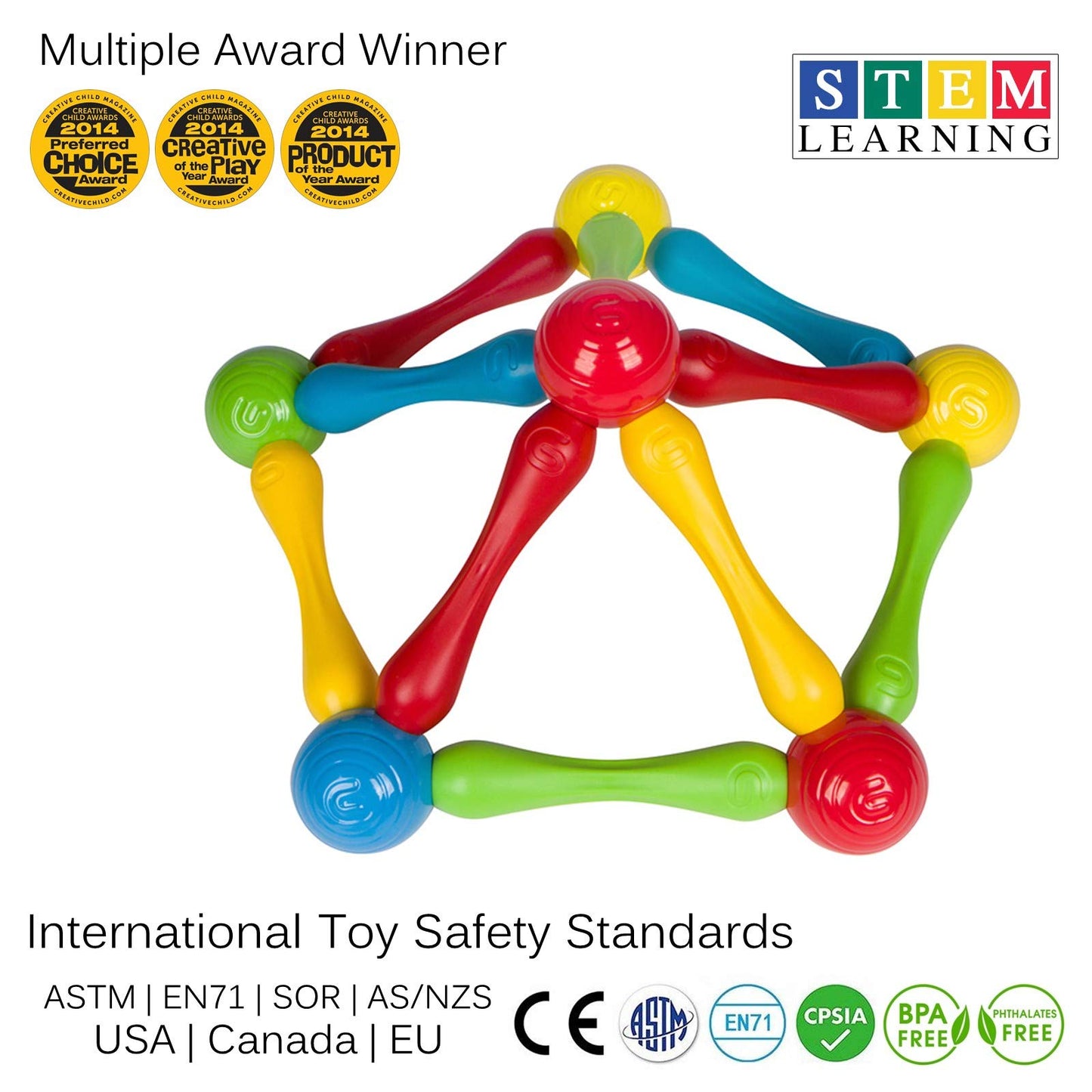 Goobi 20pc Construction Set – Large Building Blocks & Play Sticks, STEM 3D Puzzle Toys for Toddlers & Preschool Kids Age 1+