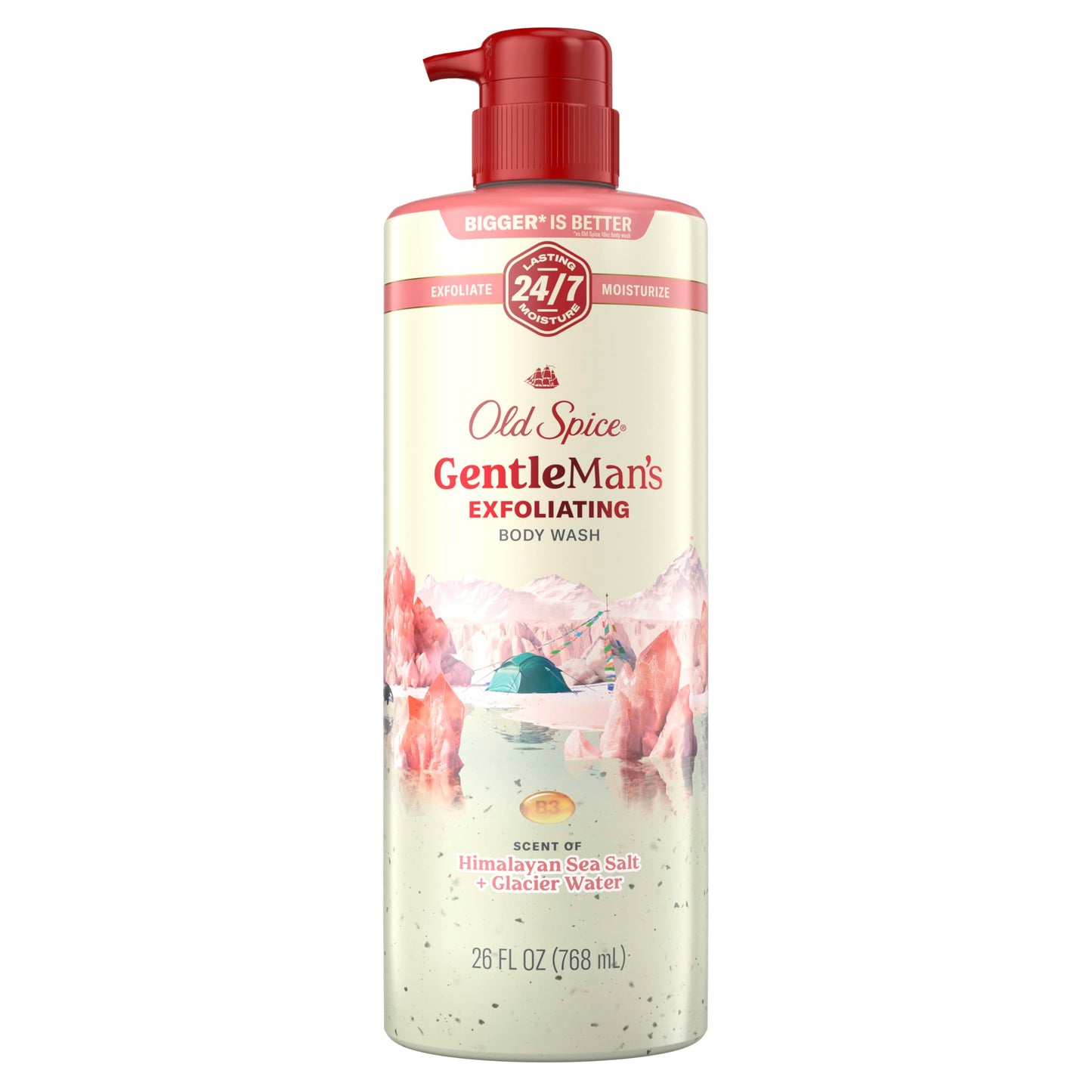 Old Spice GentleMan's Exfoliating & Moisturizing Body Wash for Men, 24/7 Shower Fresh with Long Lasting Scent, Renewing Vitamin B3 Blend, Himalayan