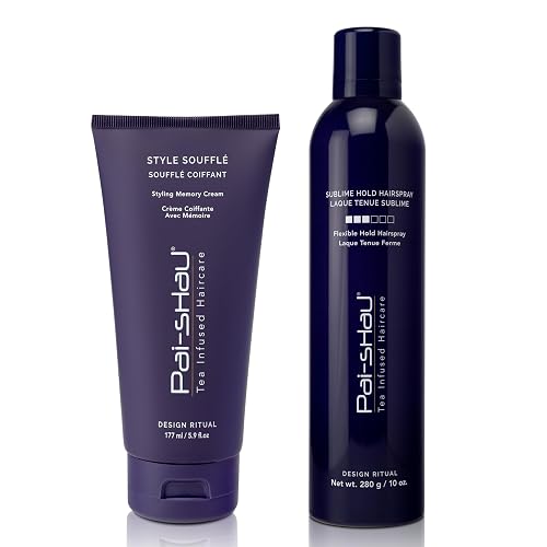 Pai-Shau - Style Soufflé & Sublime Frizz Control Duo, Styling Cream & Flexible Medium Hold Hairspray, Shine & Soft Volume, Lightweight Styling System