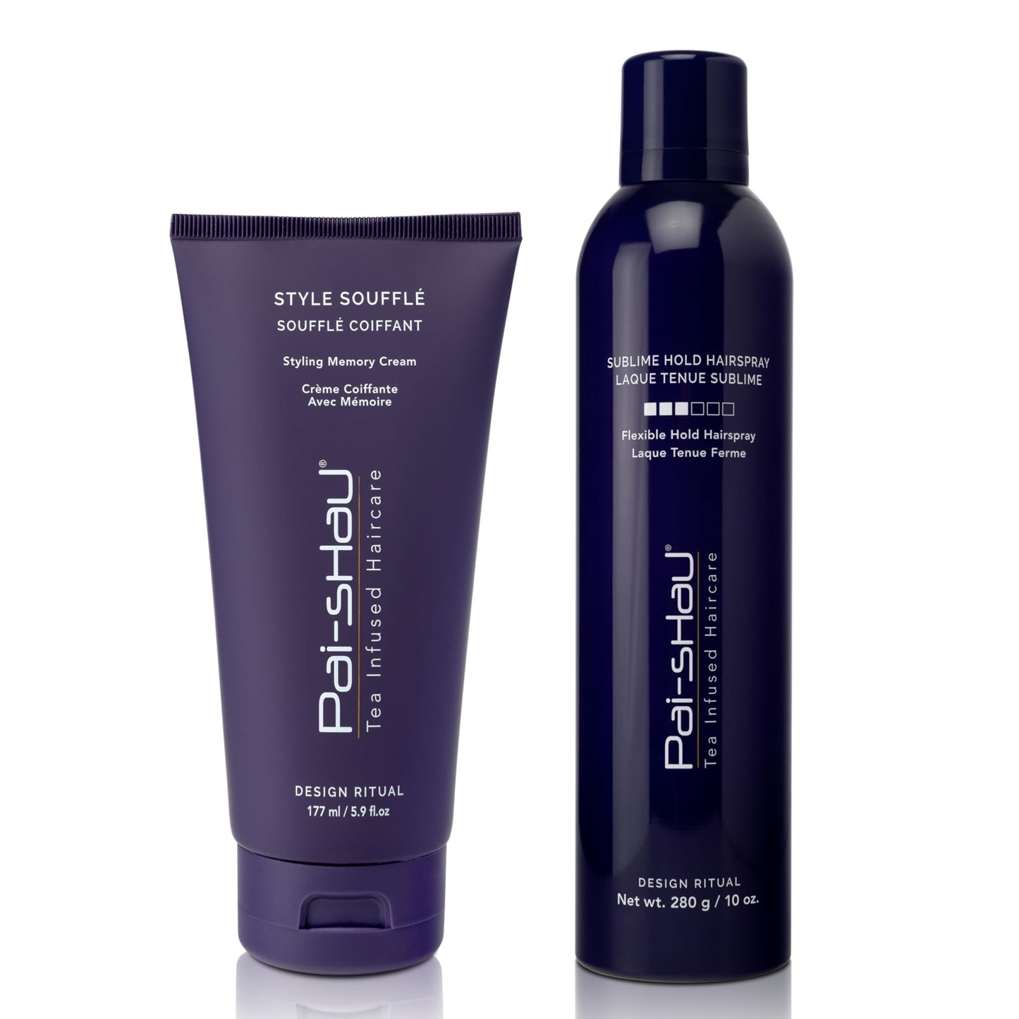 Pai-Shau - Style Soufflé & Sublime Frizz Control Duo, Styling Cream & Flexible Medium Hold Hairspray, Shine & Soft Volume, Lightweight Styling System