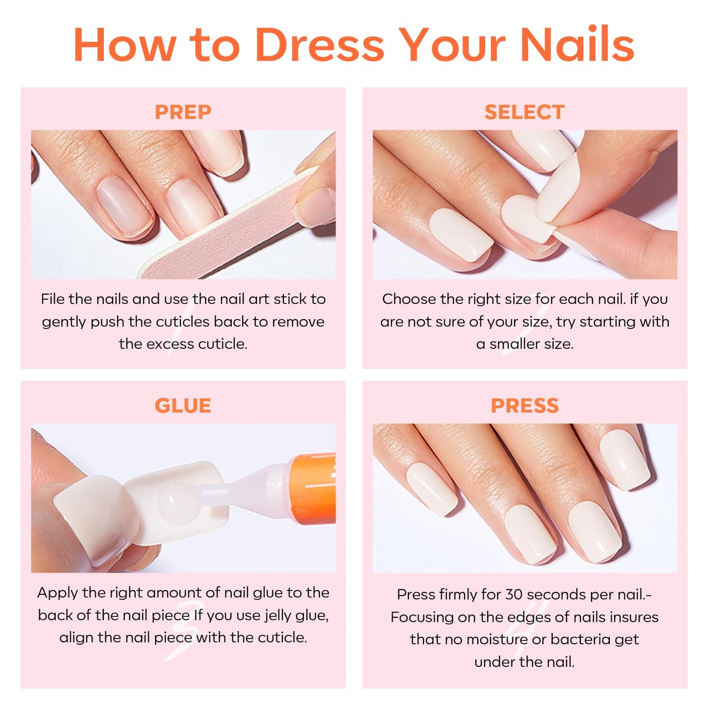Modelones French Tip Press on Nails Almond, Summer Short Almond Fake Nails for Women, Reusable Nail Kit with Nail Glue Adhesive Tabs Mini Nail File Beauty and Personal Care modelones