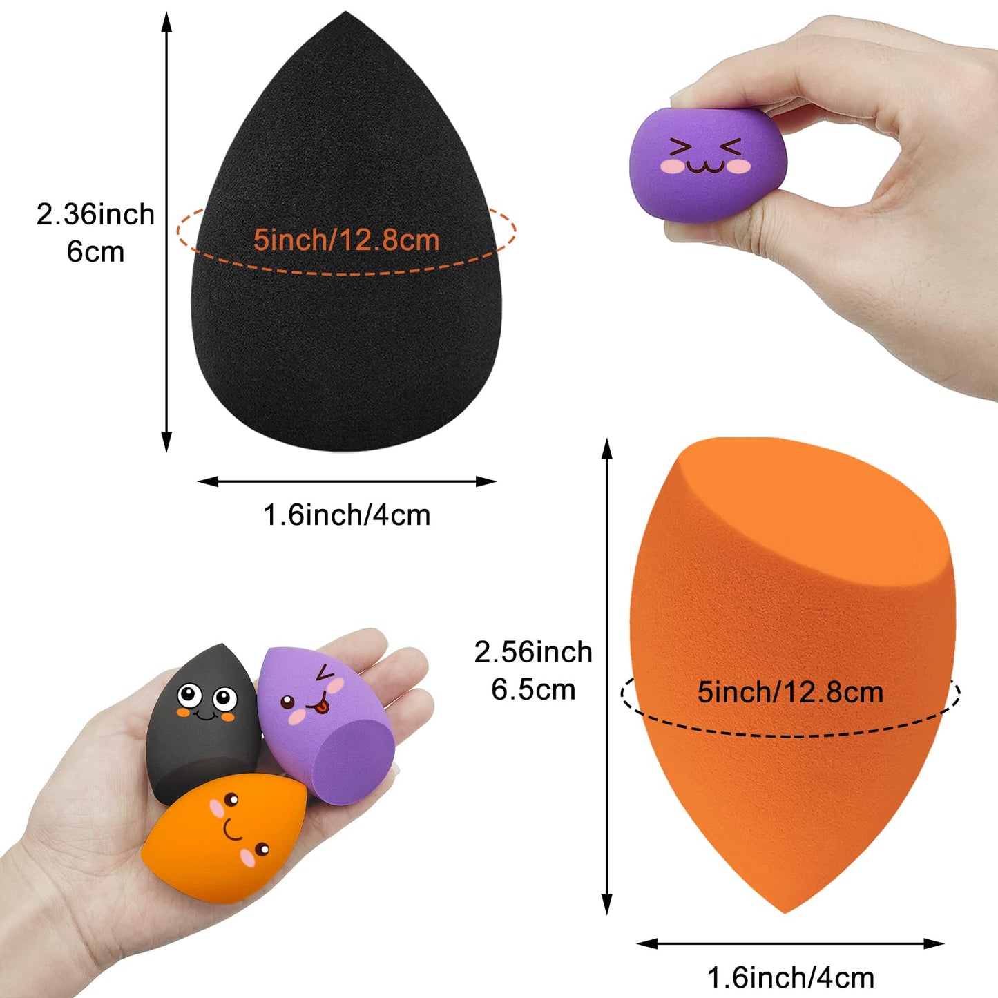 12 Pieces Professional Makeup Sponge Set,Latex Free Flawless Soft Setting Face Puffs,Multicolor Makeup Blending Sponge Cosmetic Applicator