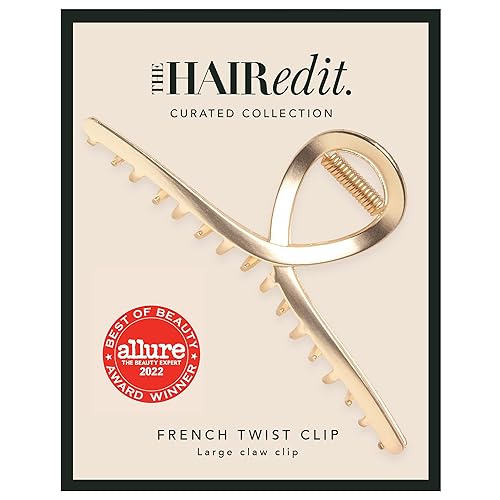 The Hair Edit French Twist Claw Clip - Chic Hair Clip for Women, Elegant Gold Metal Hair Clip, Ideal Gift For Women, Chic Up Dos and Half Up Styles