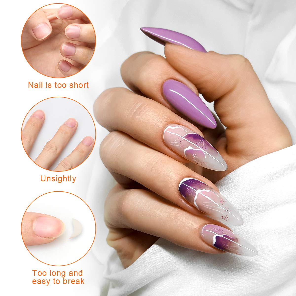 200 PCS Nail Forms for Builder Gel, AHIER Self-adhesive Nail Extension Forms for DIY at Home Professional Nails Art Supplies Beauty and Personal Care AHIER