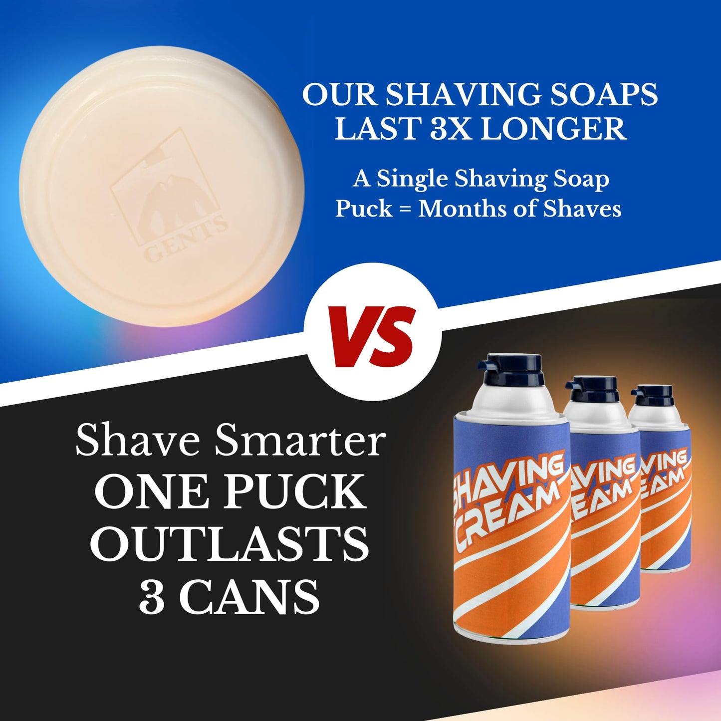 GENTS Men's Shaving Soap All Natural Enriched with Shea Butter and Glycerin, 3-Ounce Each, Variety Pack Pack of 5 Beauty and Personal Care G.B.S