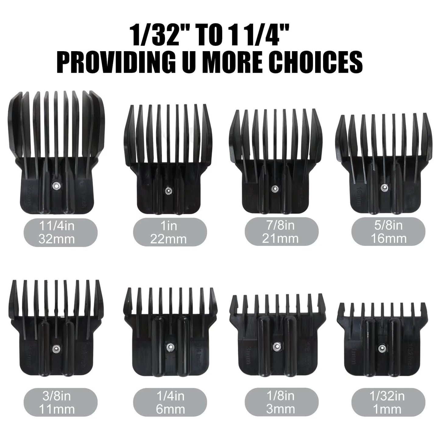 8 Pack Hair Clipper Guards Set, Snap-on Blade Attachment Combs Fits for Wahl Detailers/Andis T-outliner/Andis D8/BaBylis PRO, 8 Sizes (1/32", 1/8" Beauty and Personal Care USonline911