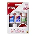 KISS Salon Dip, Dip Powder Nail Kit, Includes 7g Base Gel, 7g Top Gel, 7.5ml Activator, 9g Pink Glitter Dip Powder, Dusting Sponge, Replacement Gel Beauty & Personal Care KISS