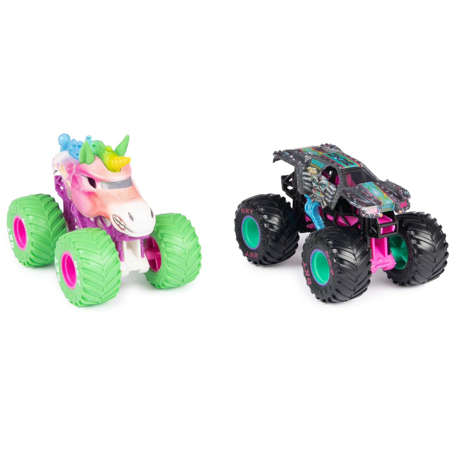Monster Jam Nitro Neon 1:64 Scale Die-Cast Trucks – Sparkle Smash vs Max-D, Official Monster Trucks Toys for Kids Ages 3+