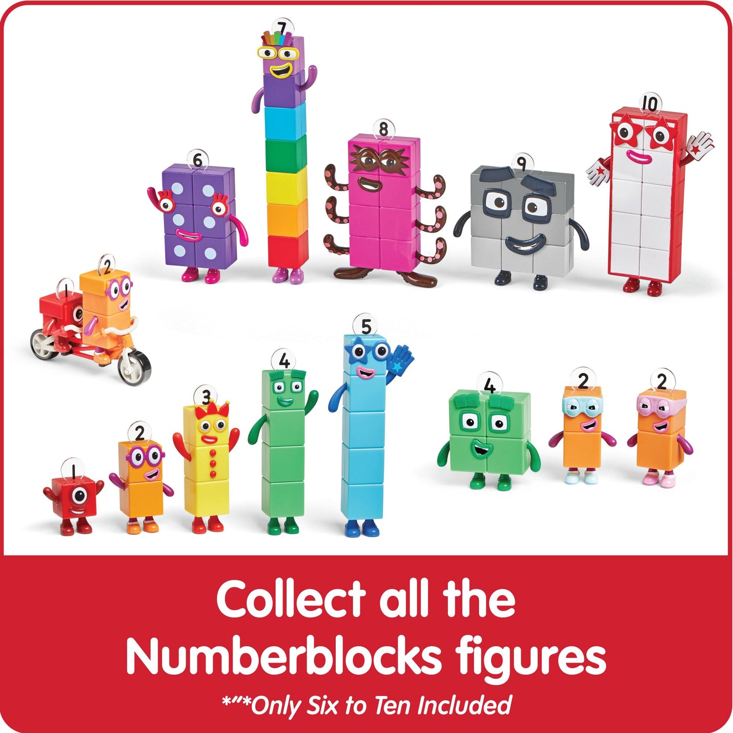 hand2mind Numberblocks Friends Six to Ten – Action Figure Set of Counting Blocks, Math Toys & Figurines for Toddlers, Kids Ages 3+, Birthday Gift