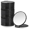 Qislee Compact Mirror Bulk, Round Makeup Mirror for Purse, Set of 24 (Black)