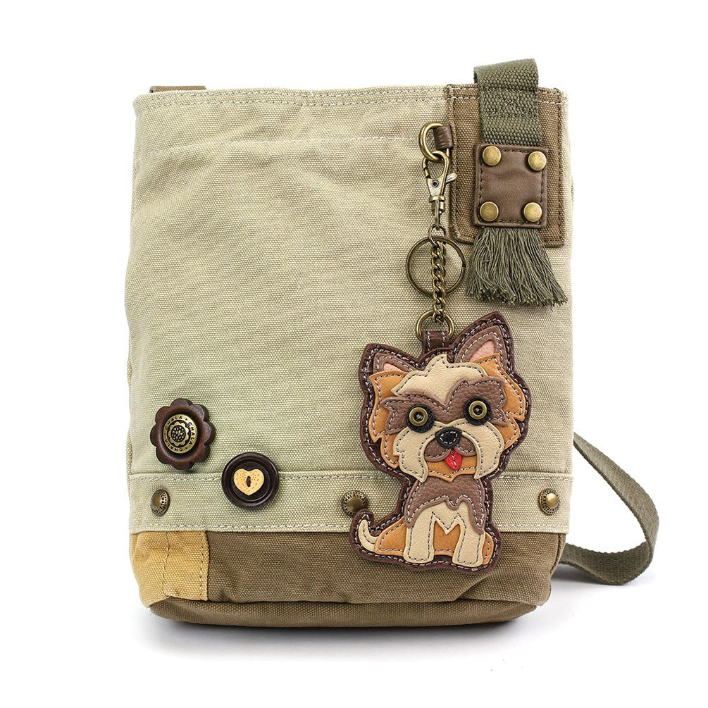 CHALA Womens' Canvas Patch Crossbody Handbag Sea Turtle with Baby - Sand